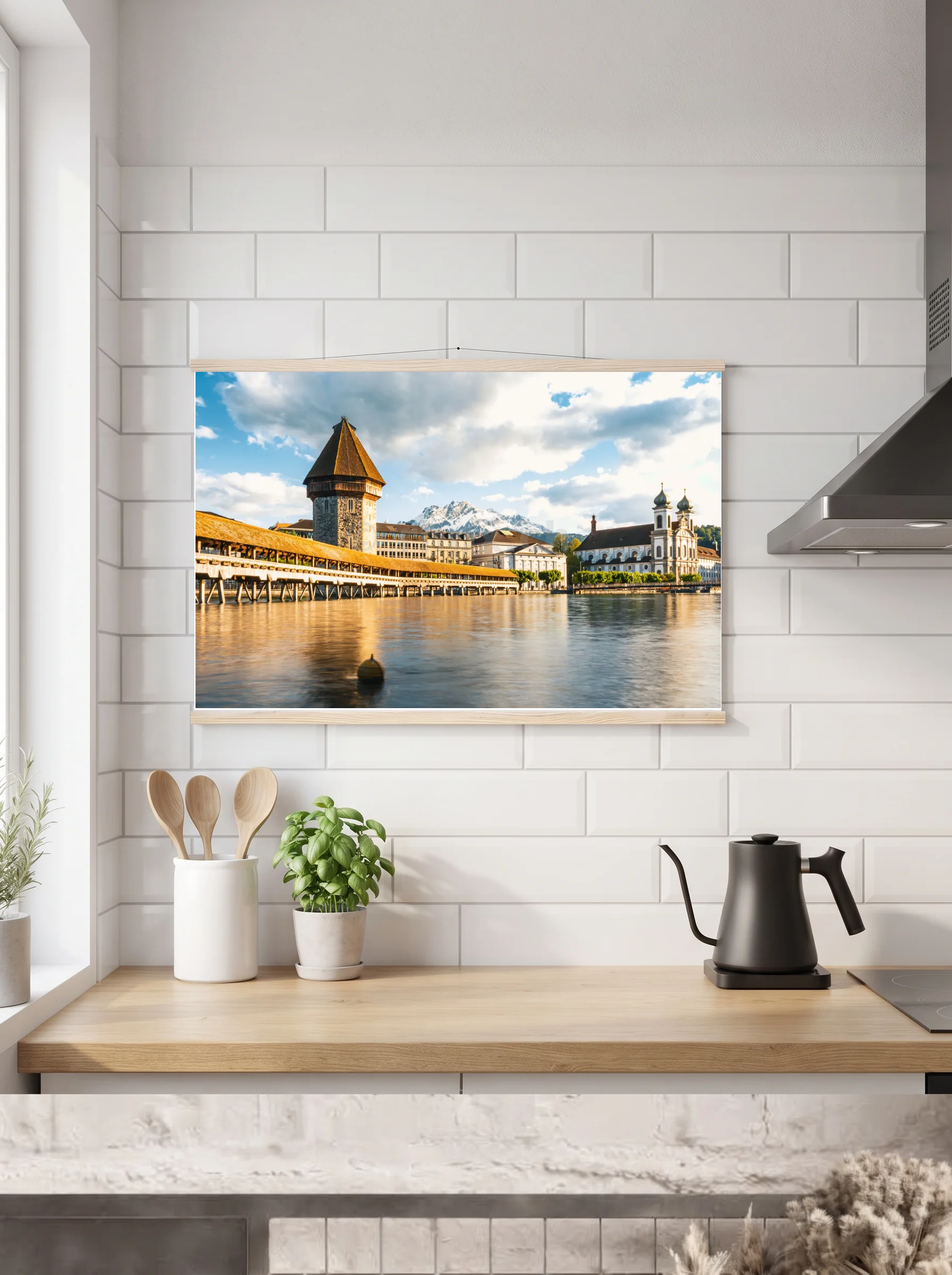 Premium-Poster mit Leisten horizontal
