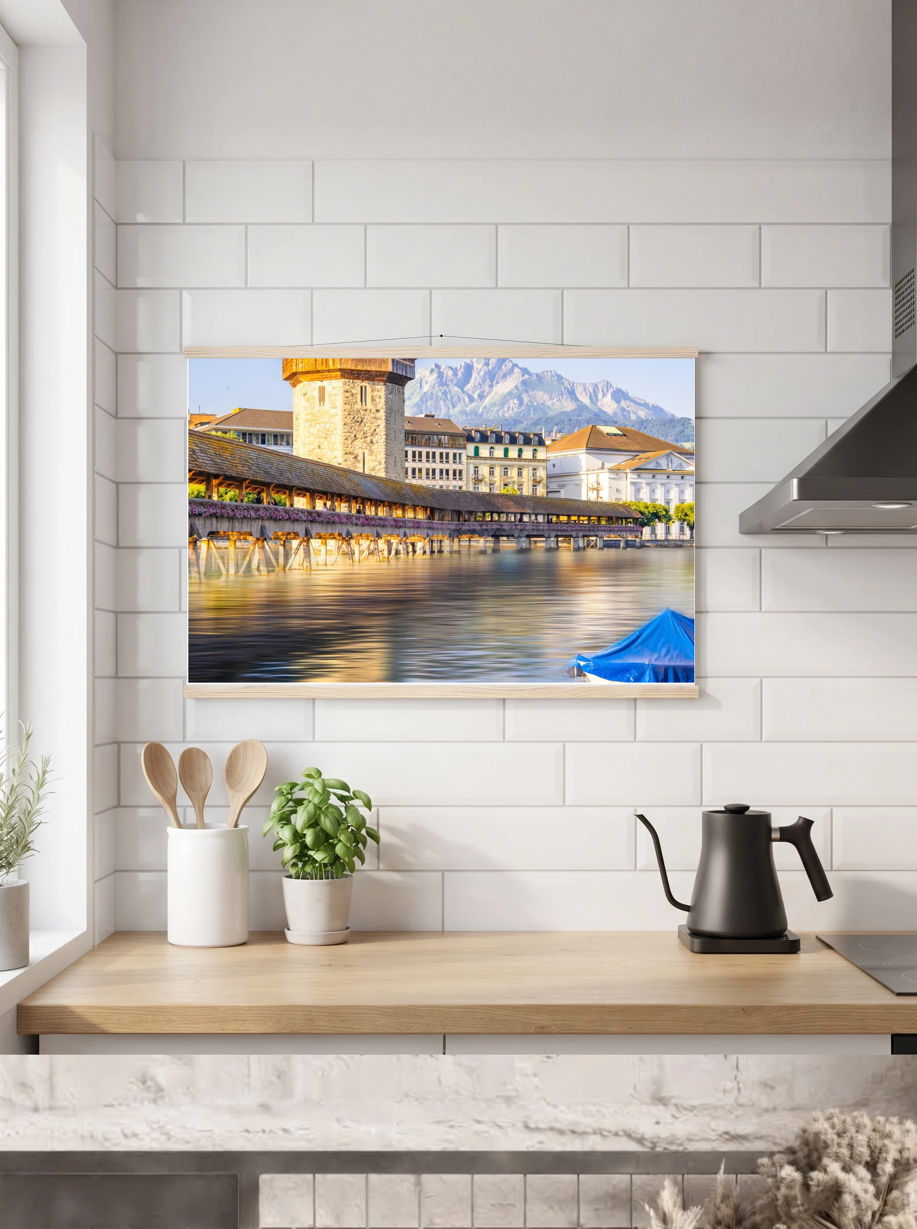 Premium-Poster mit Leisten horizontal