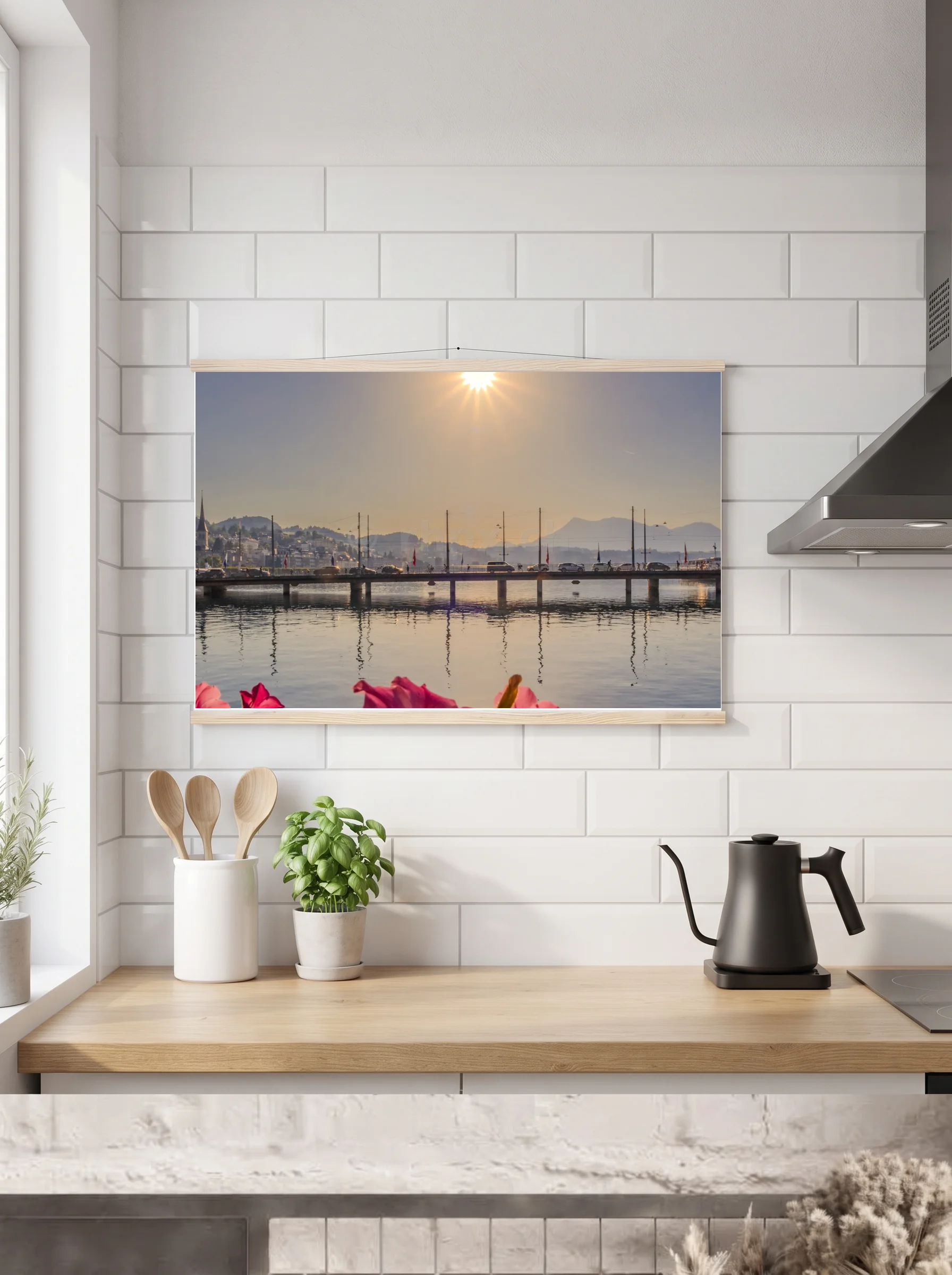 Premium-Poster mit Leisten horizontal