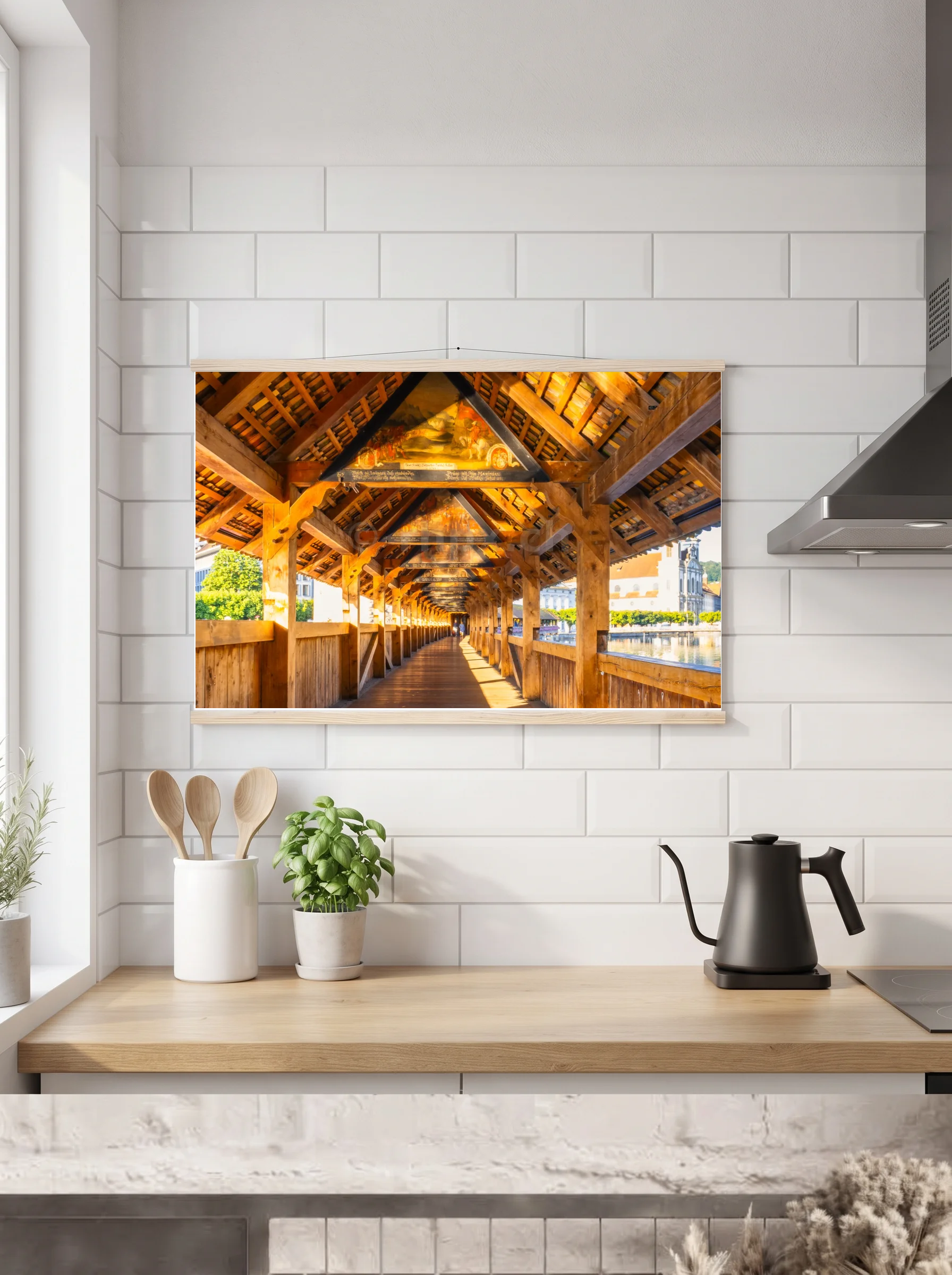 Premium-Poster mit Leisten horizontal