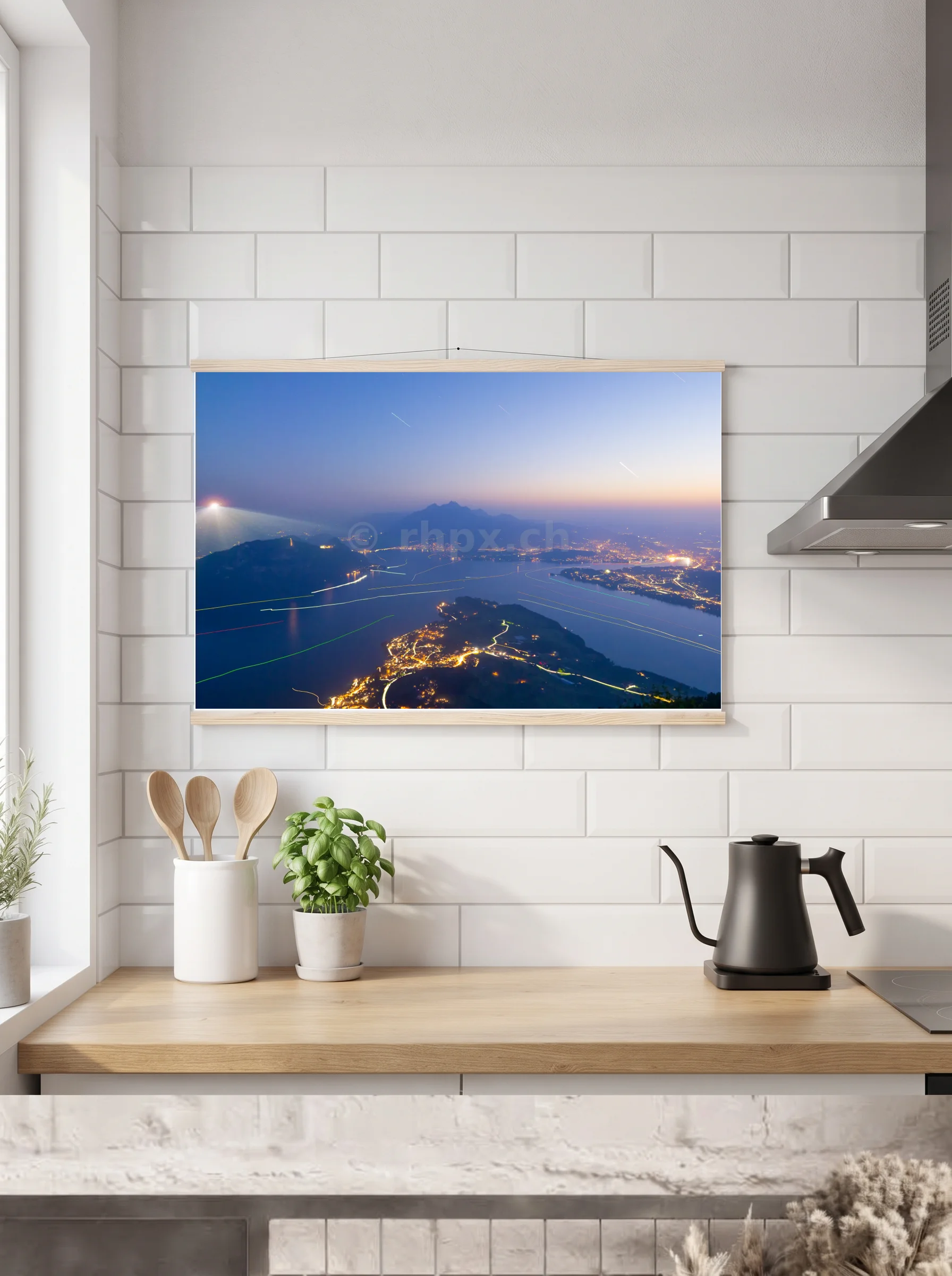 Premium-Poster mit Leisten horizontal