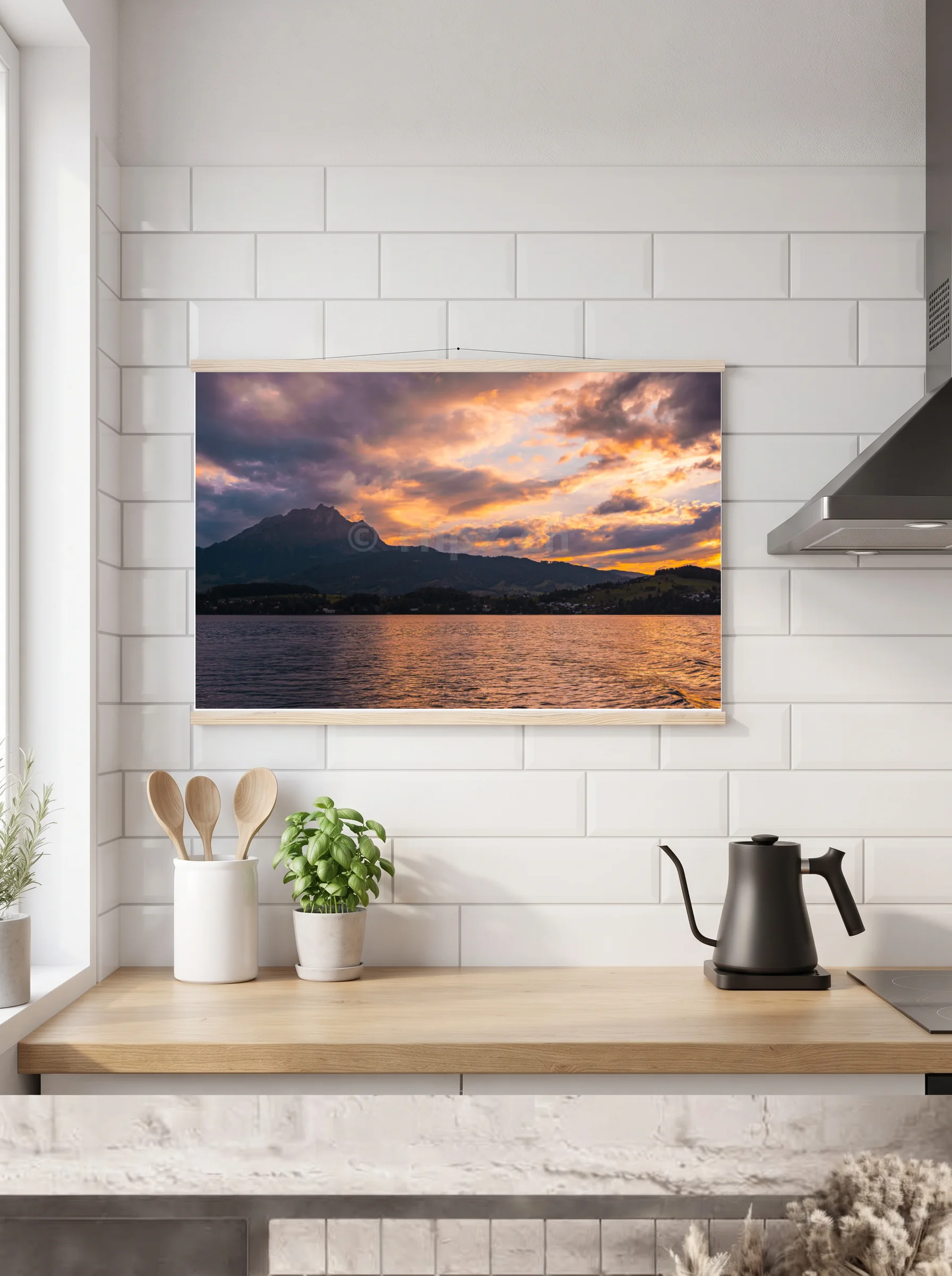 Premium-Poster mit Leisten horizontal