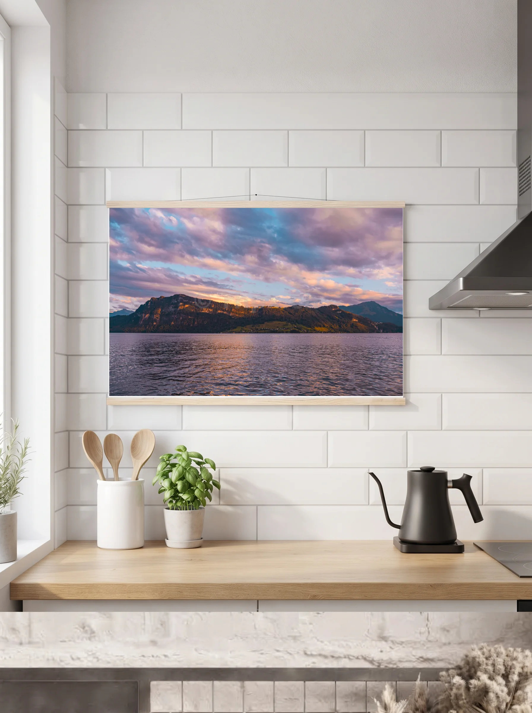 Premium-Poster mit Leisten horizontal