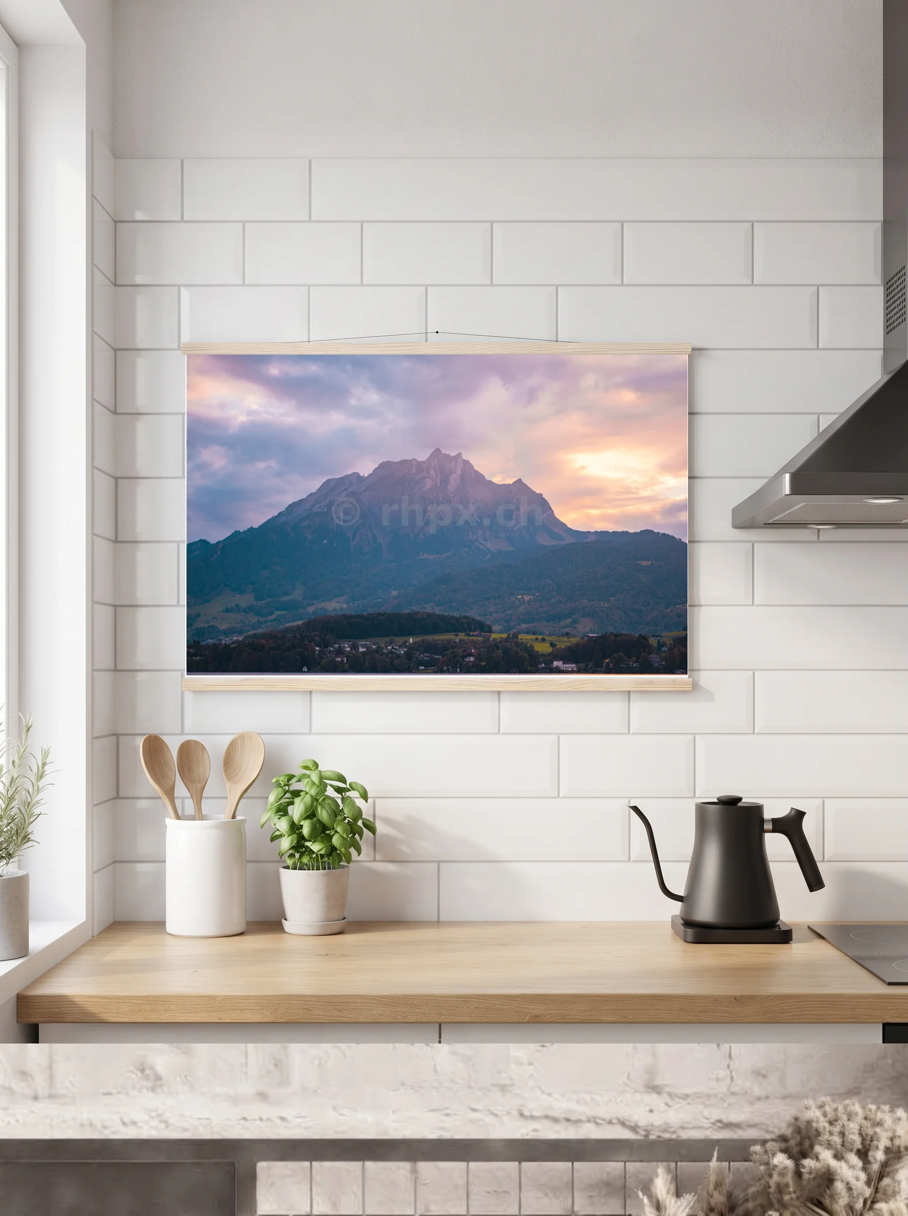 Premium-Poster mit Leisten horizontal