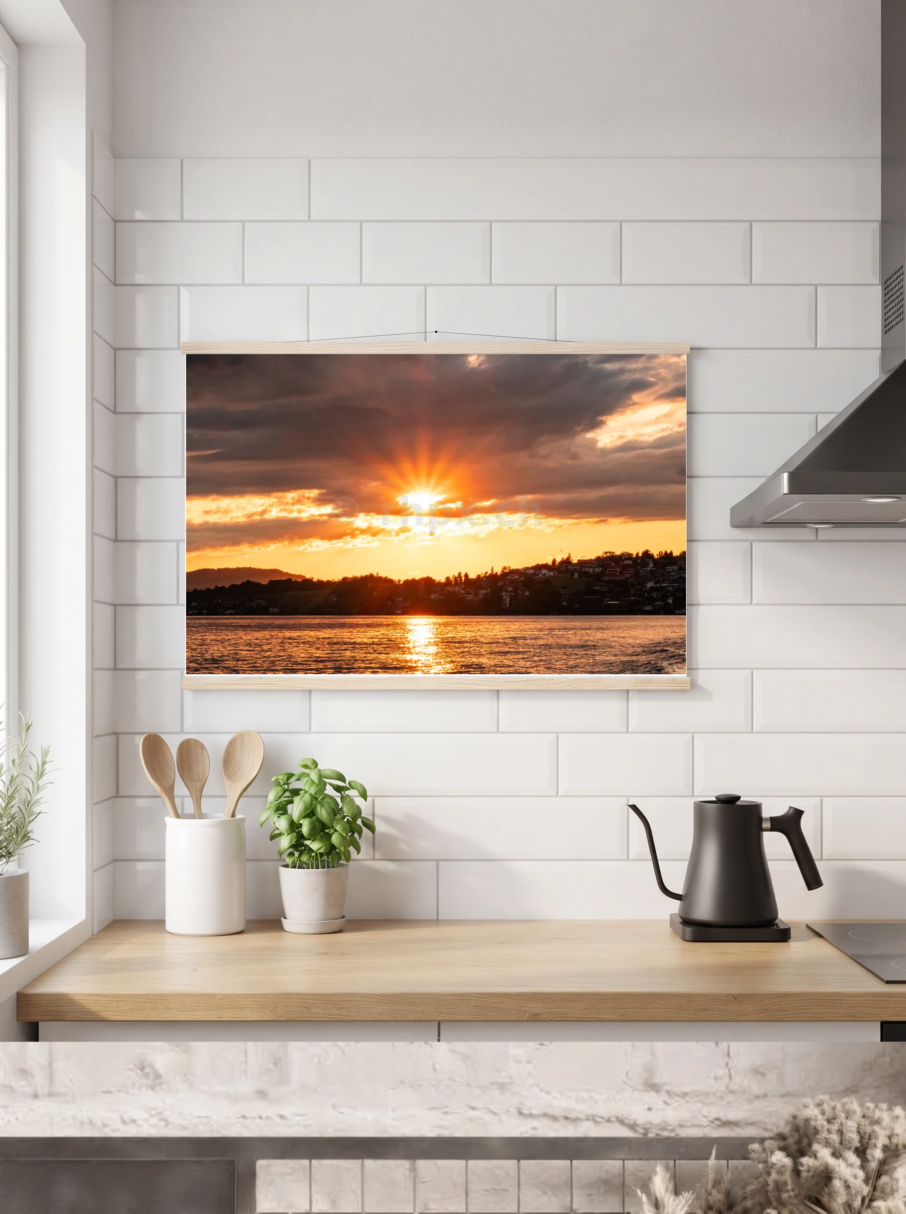 Premium-Poster mit Leisten horizontal