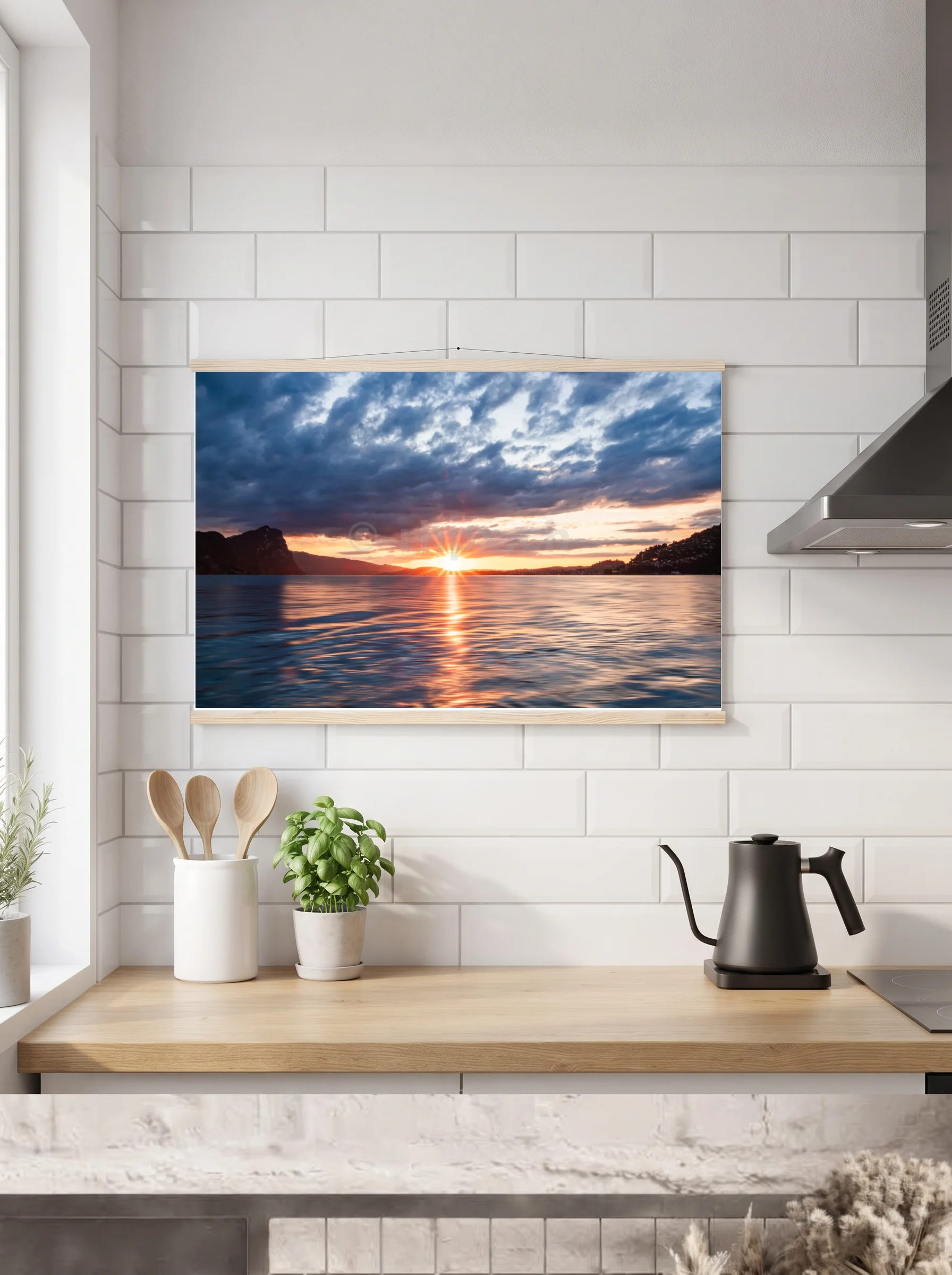 Premium-Poster mit Leisten horizontal