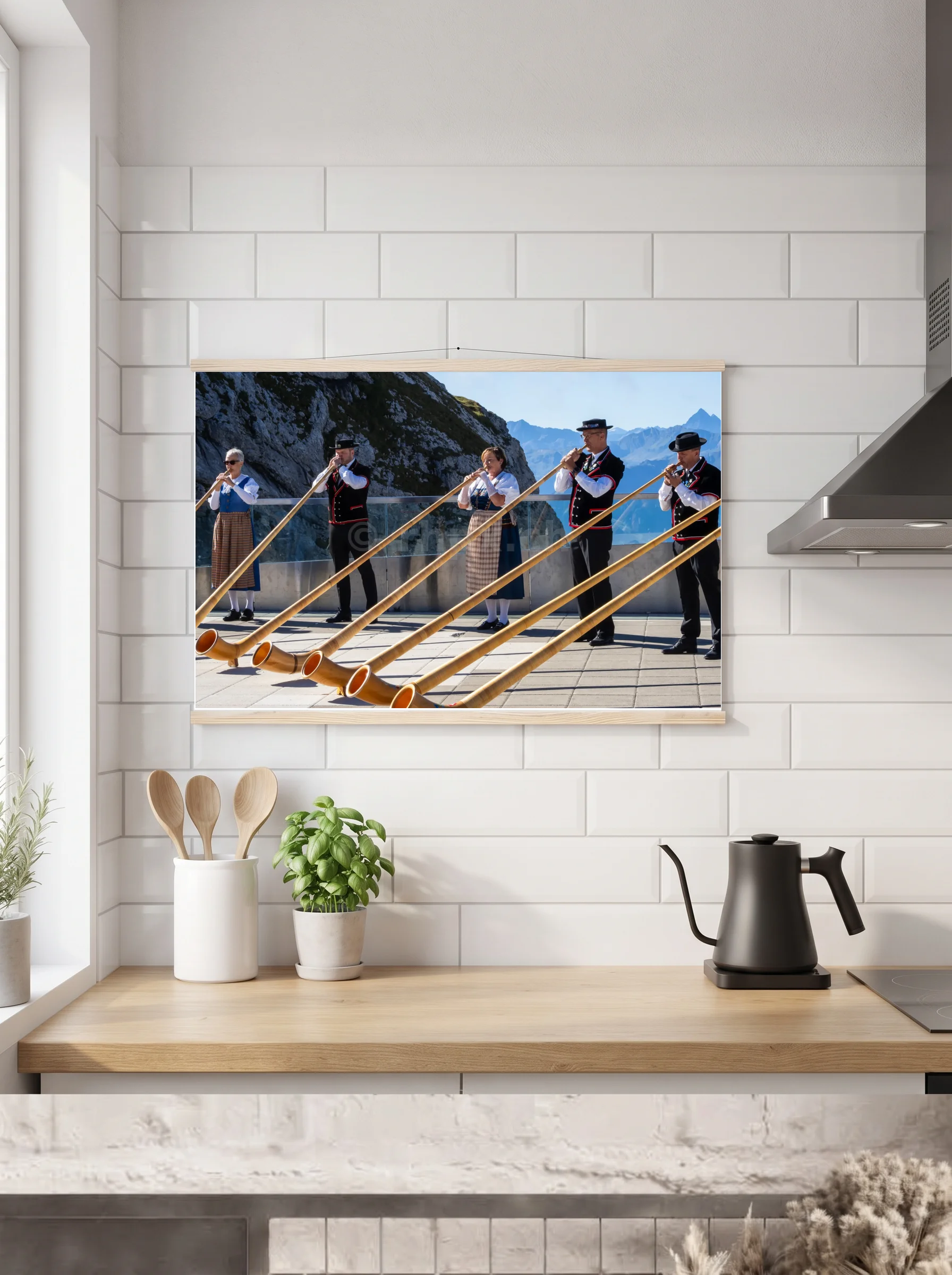 Premium-Poster mit Leisten horizontal