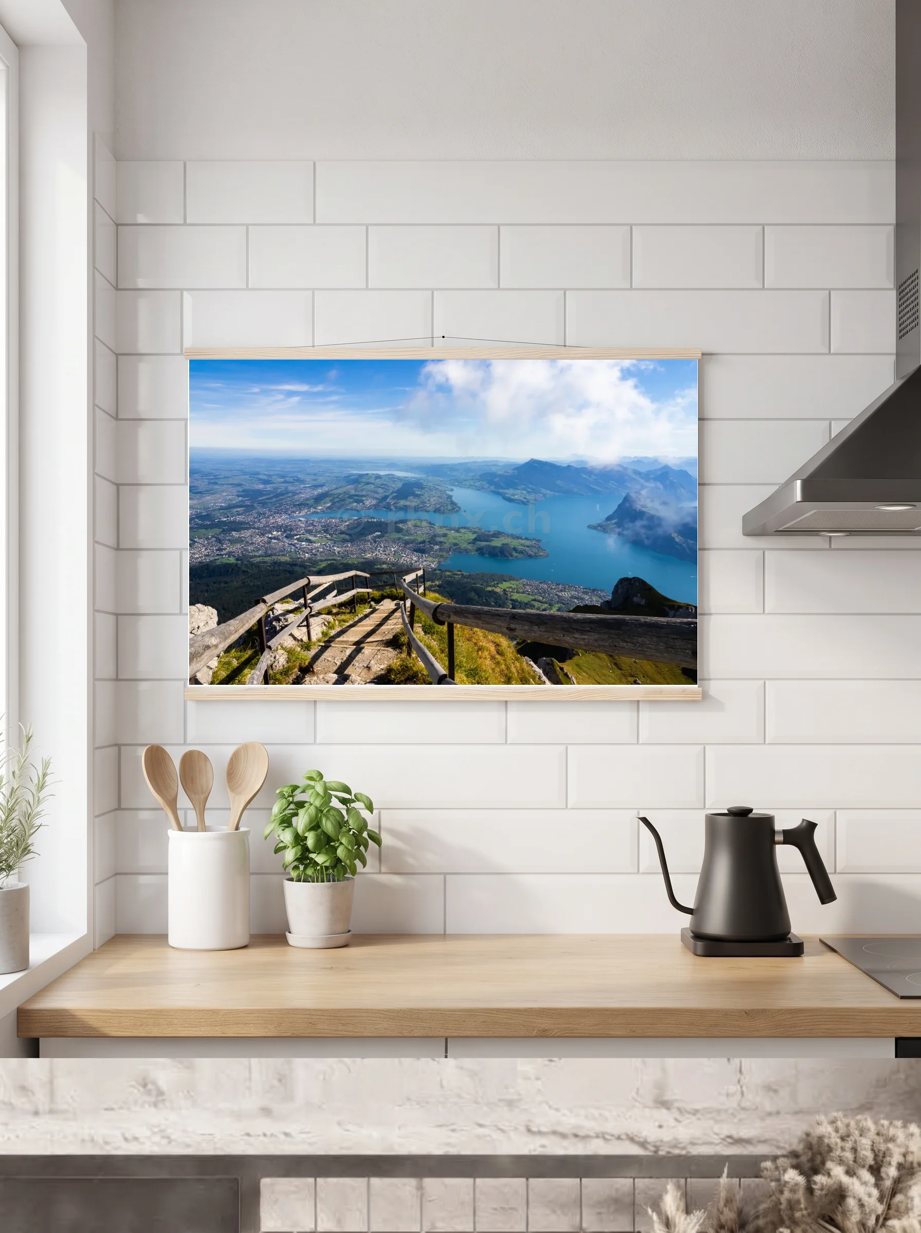 Premium-Poster mit Leisten horizontal