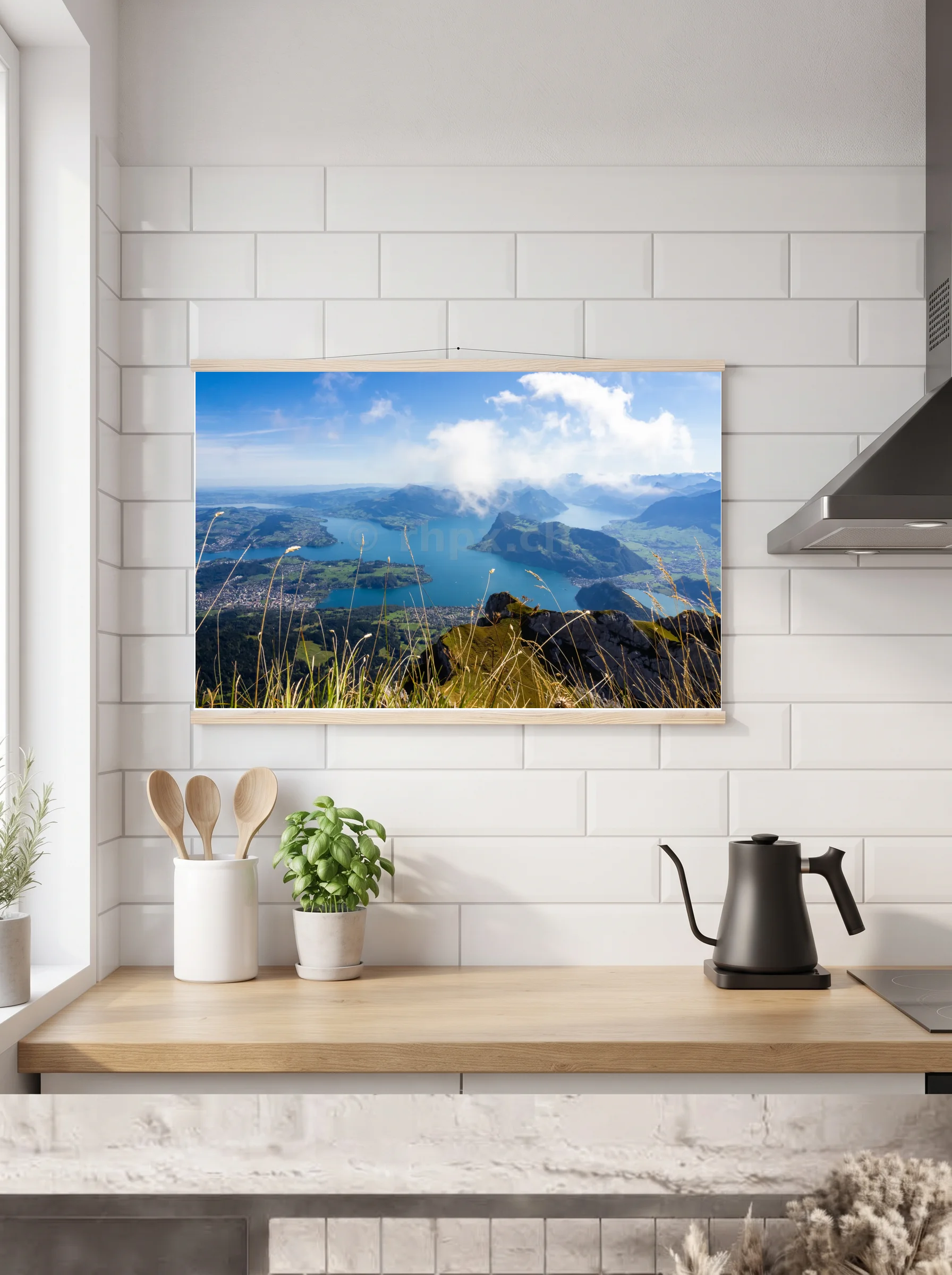 Premium-Poster mit Leisten horizontal