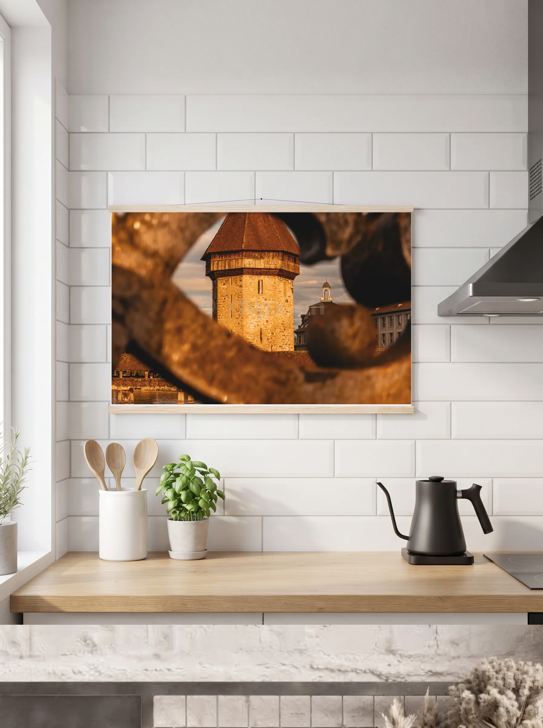 Premium-Poster mit Leisten horizontal