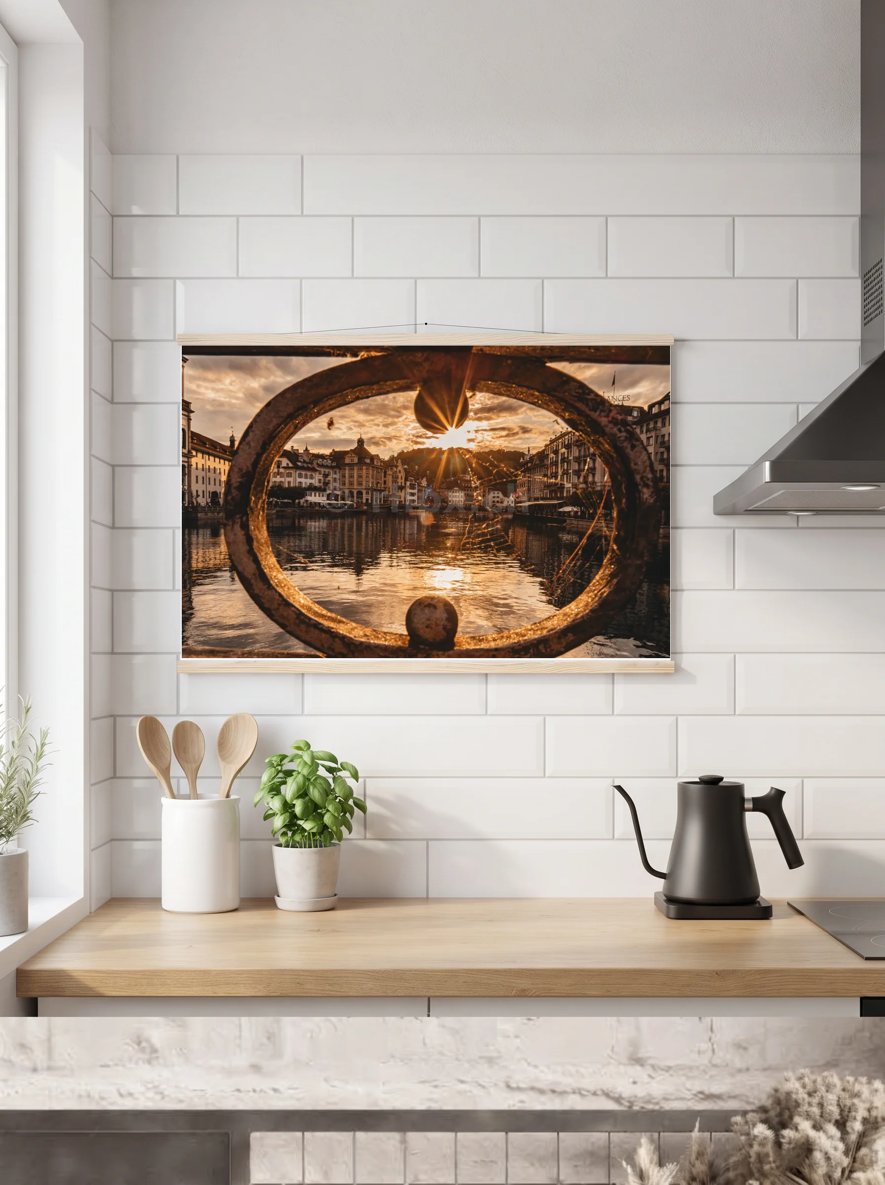 Premium-Poster mit Leisten horizontal