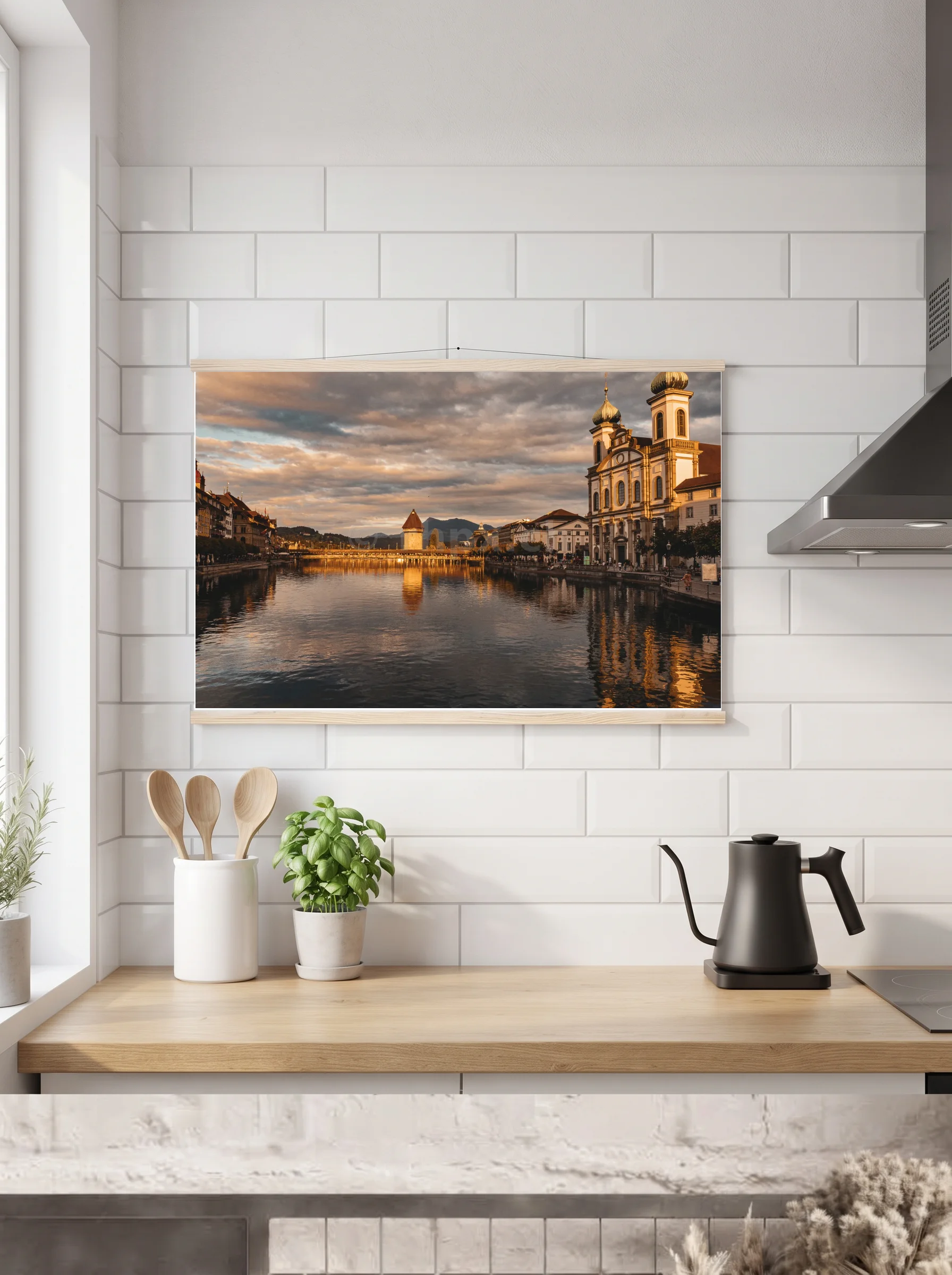 Premium-Poster mit Leisten horizontal