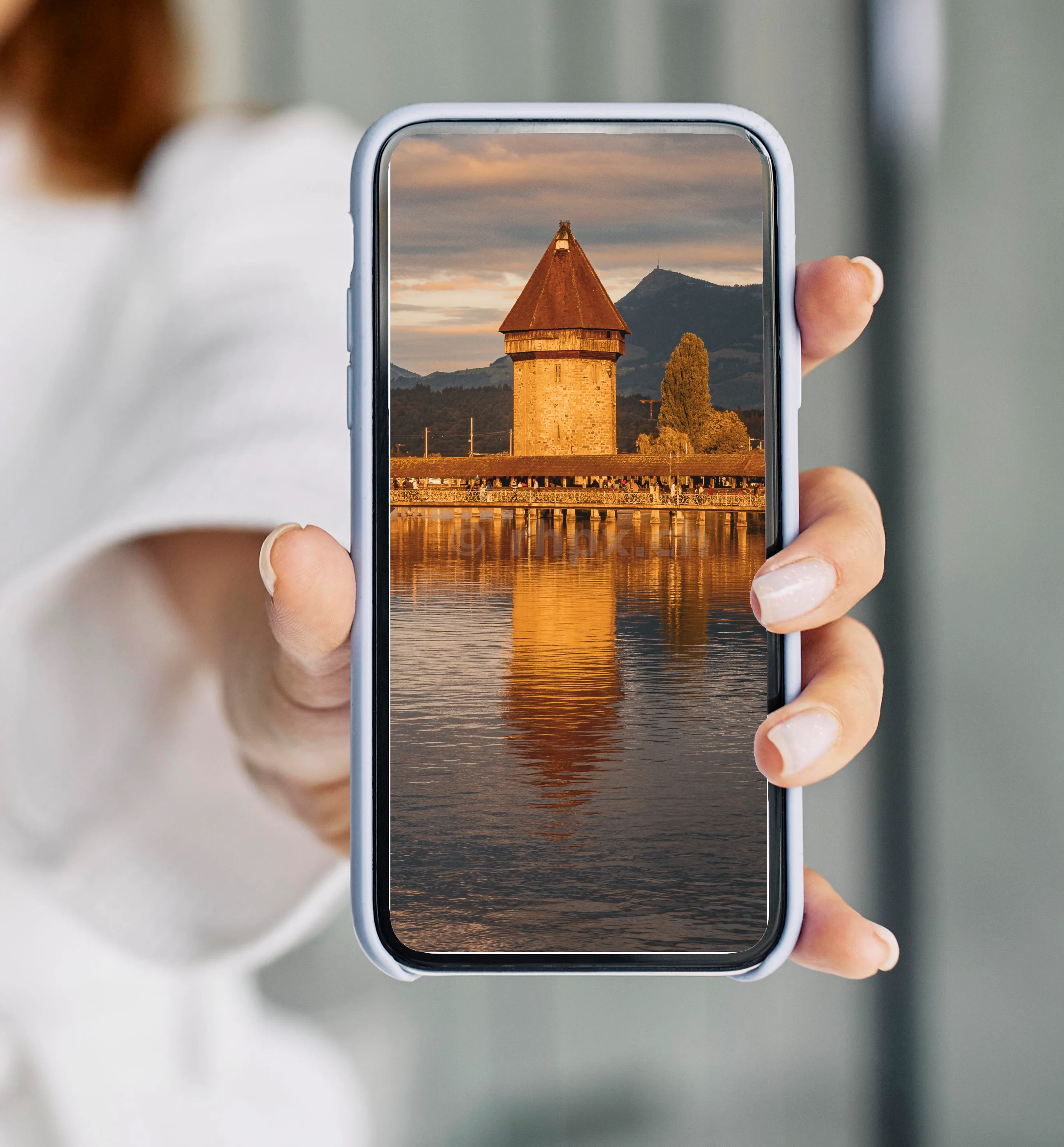 Kapellbrücke und Wasserturm im goldenen Abendlicht