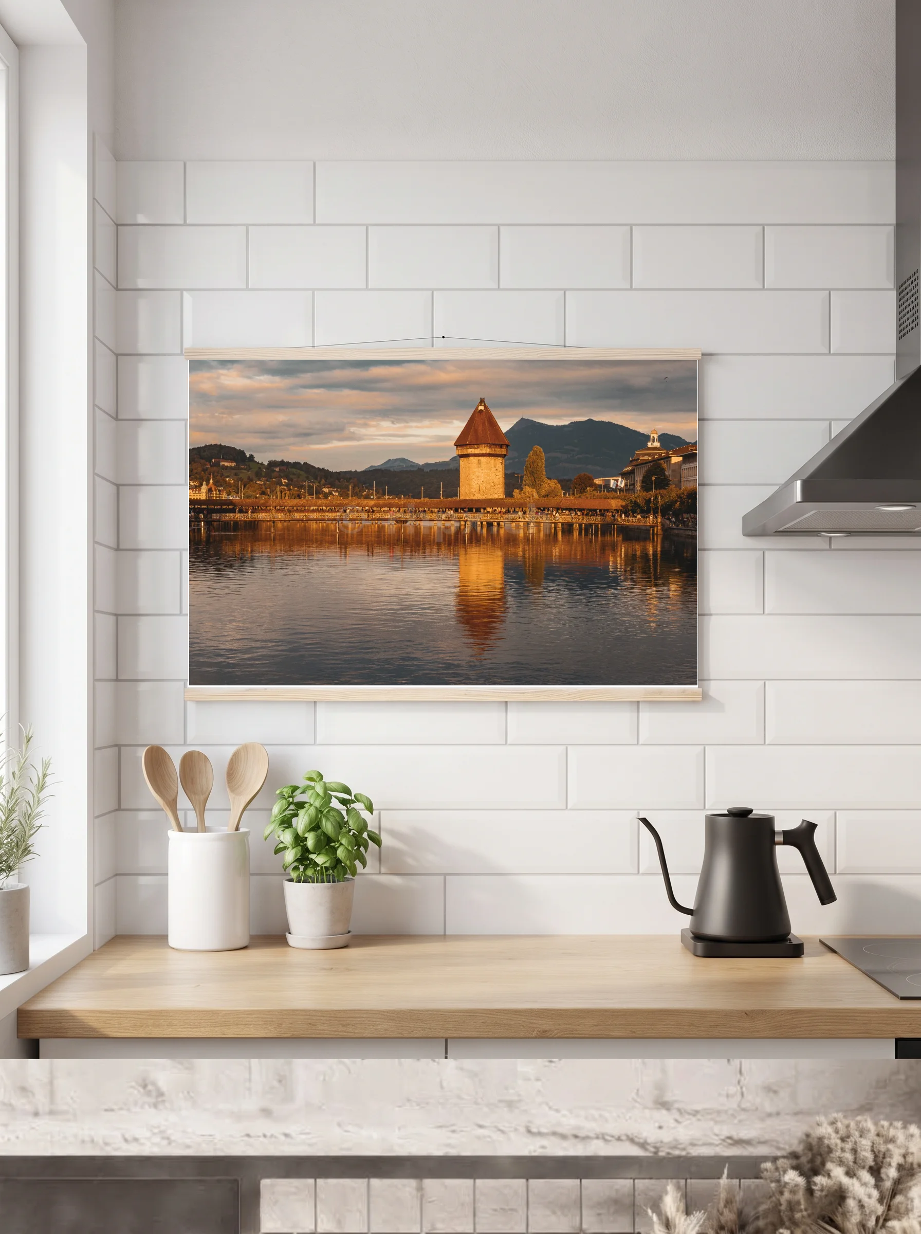 Premium-Poster mit Leisten horizontal