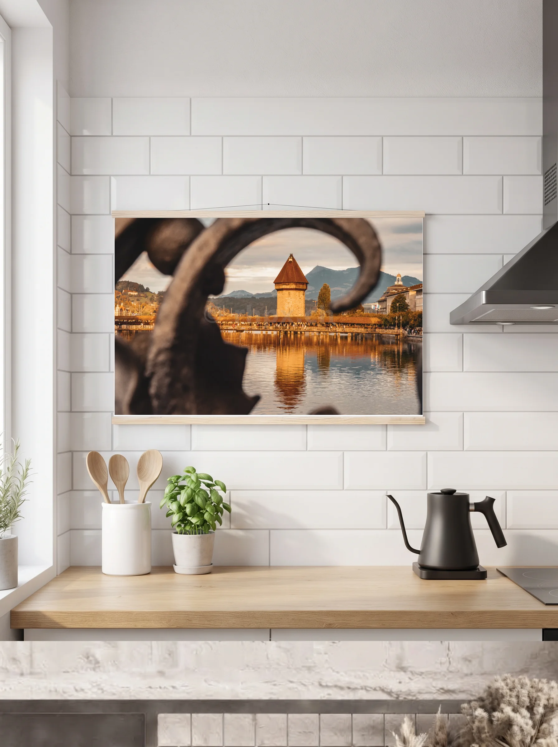 Premium-Poster mit Leisten horizontal