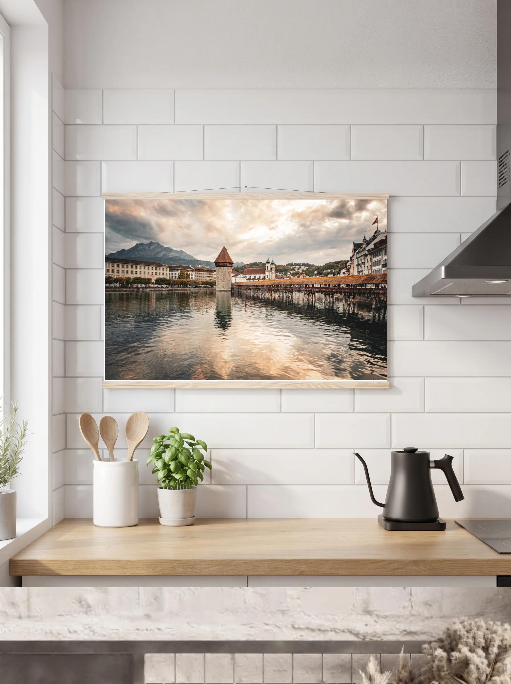 Premium-Poster mit Leisten horizontal