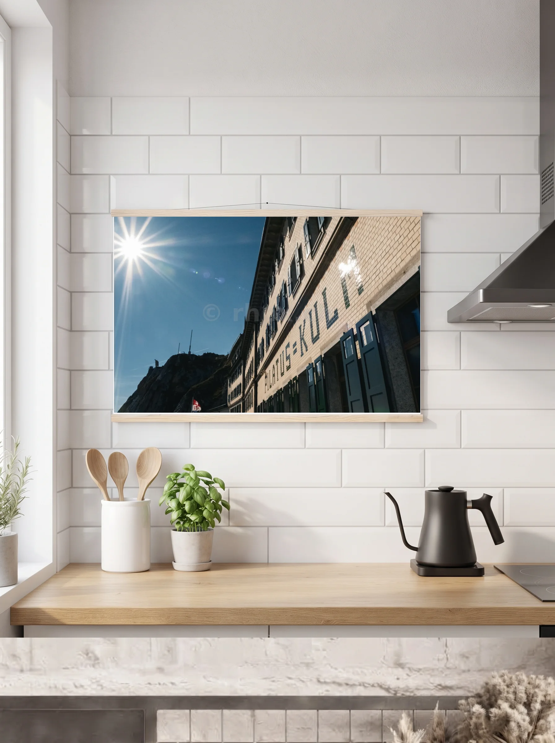 Premium-Poster mit Leisten horizontal
