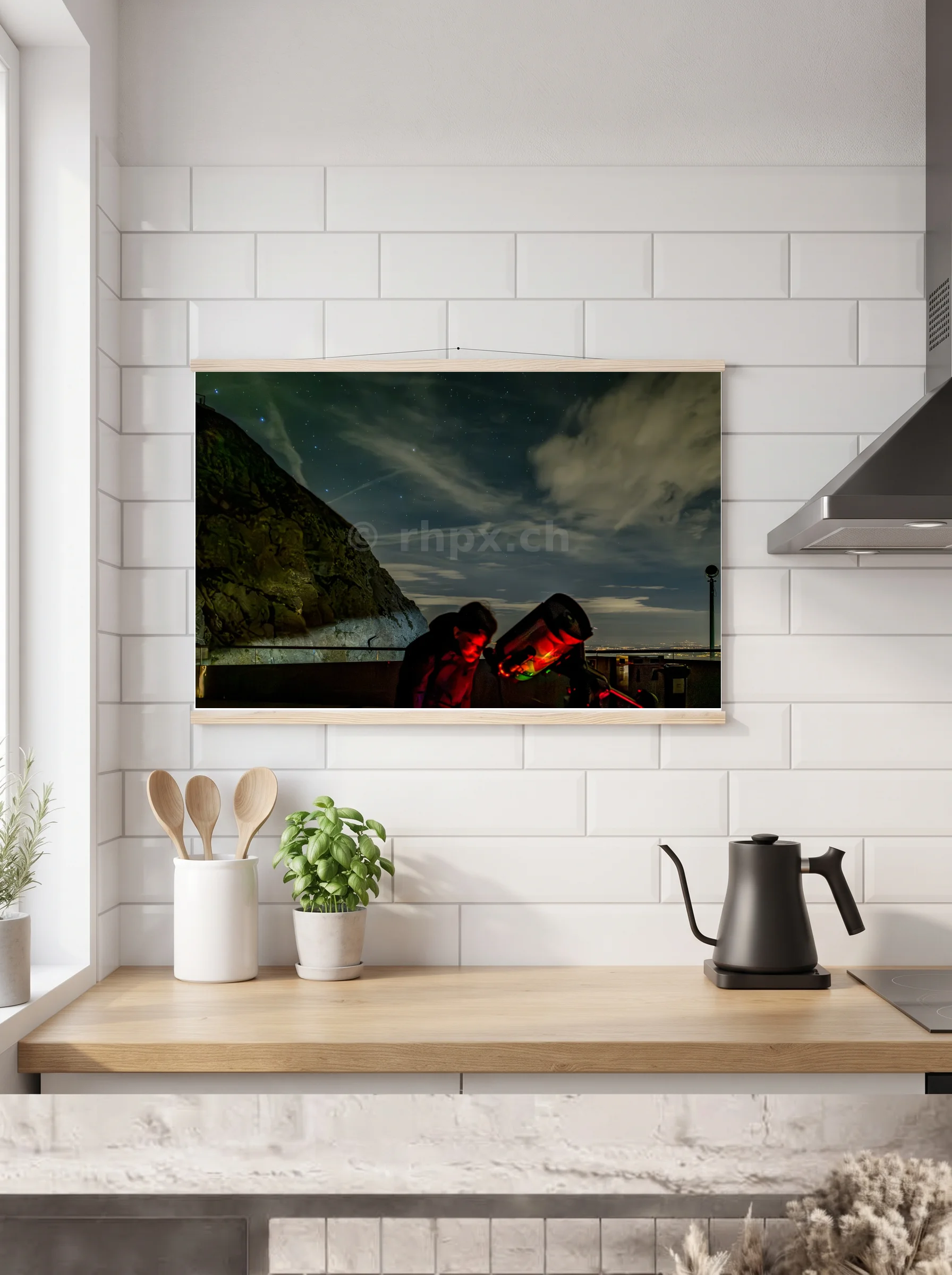 Premium-Poster mit Leisten horizontal
