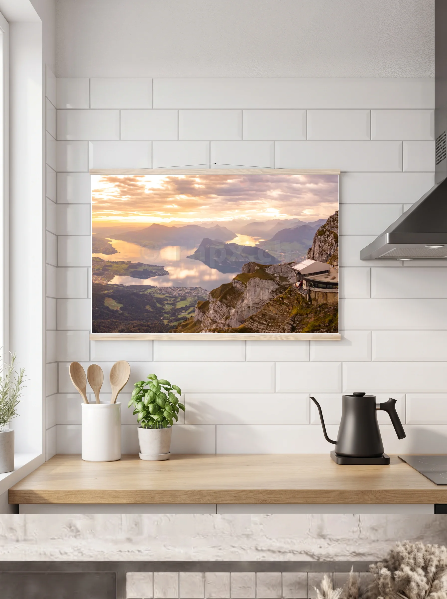 Premium-Poster mit Leisten horizontal