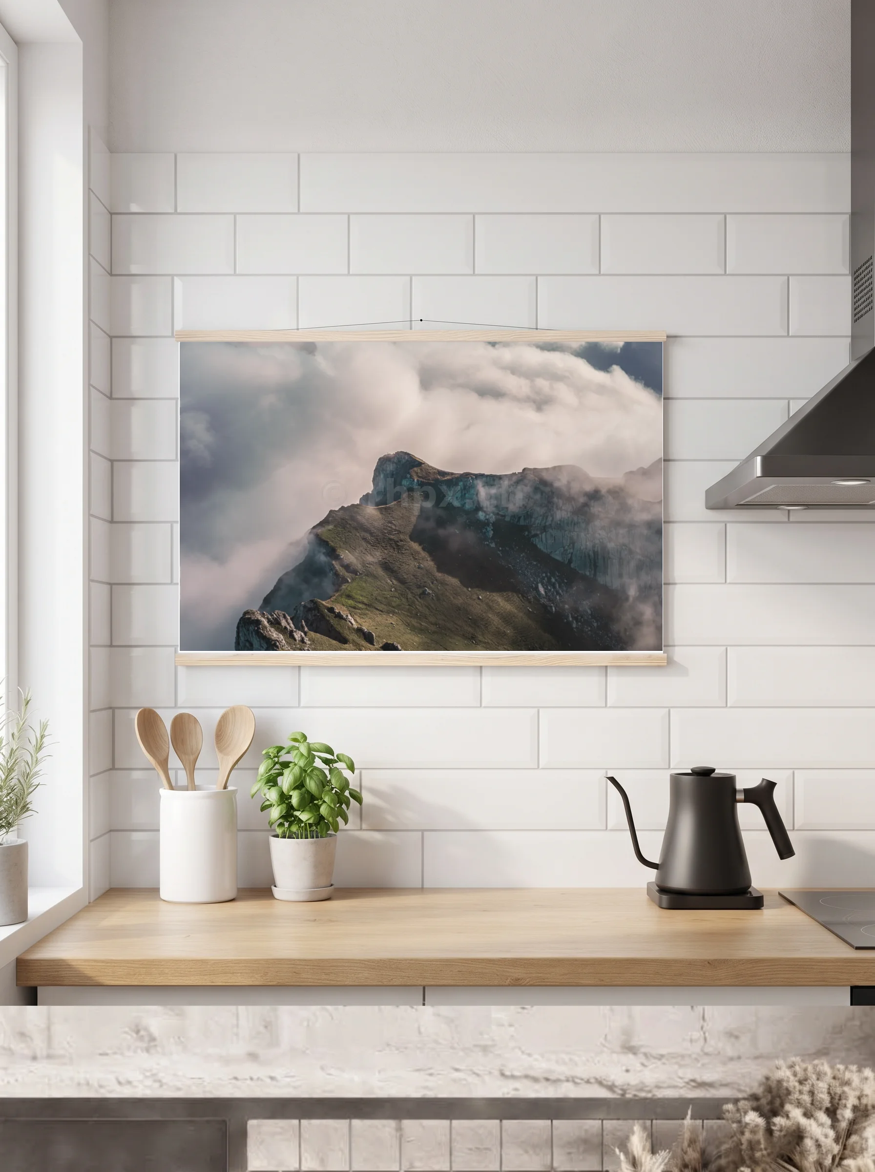 Premium-Poster mit Leisten horizontal