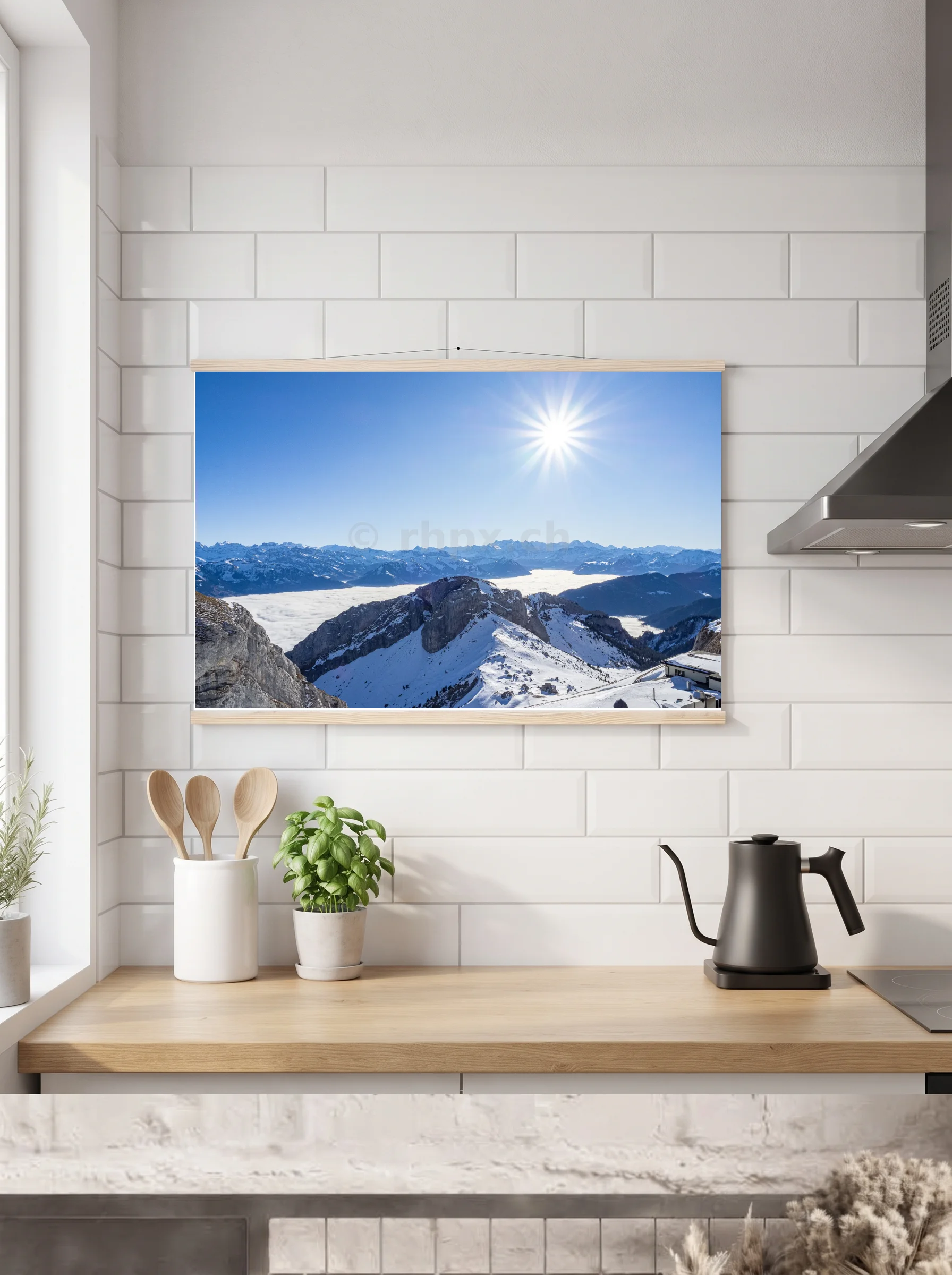 Premium-Poster mit Leisten horizontal